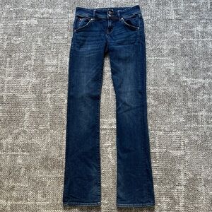 Hudson Jeans Dark Blue Straight Leg Mid-Rise Women's Denim